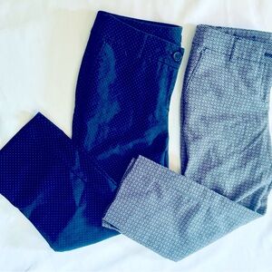 Two Hilary Radley Size 6 Capris in Blue with polka dots/Black and white pattern